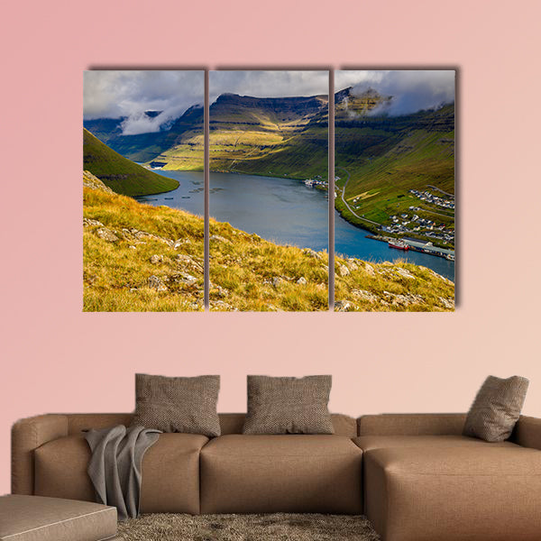 Bordoy, an island in the north-east of the Faroe Islands Multi panel canvas wall art