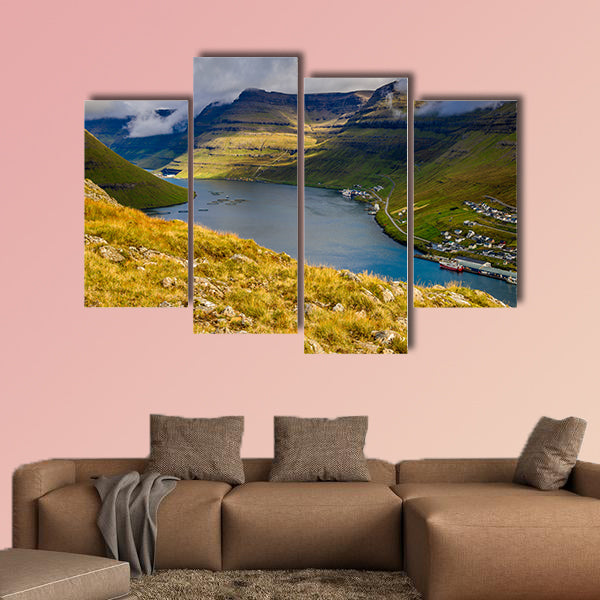 Bordoy, an island in the north-east of the Faroe Islands Multi panel canvas wall art
