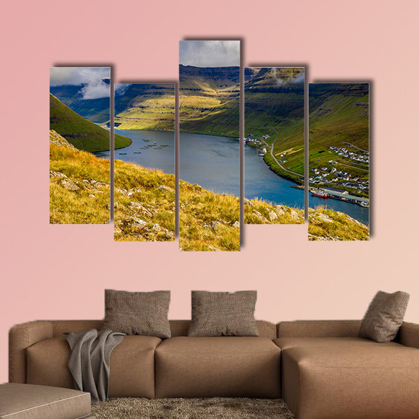 Bordoy, an island in the north-east of the Faroe Islands Multi panel canvas wall art