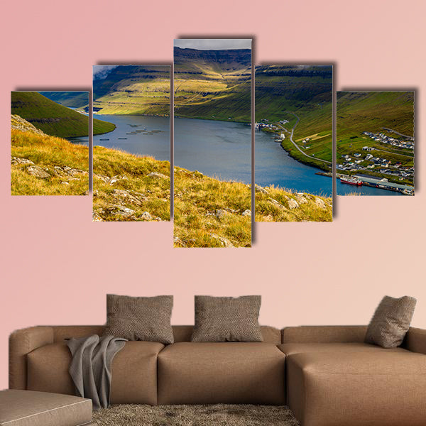 Bordoy, an island in the north-east of the Faroe Islands Multi panel canvas wall art