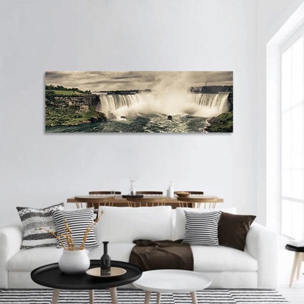 Power of Niagara Waterfalls on Canadian Side panoramic canvas wall art