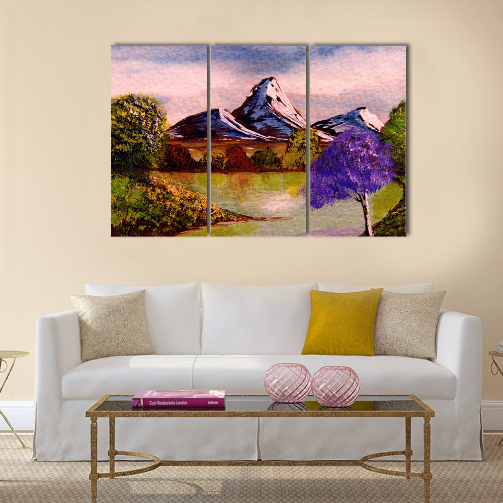 Nice Image of a watercolor original painting on Paper Multi Panel Canvas Wall Art