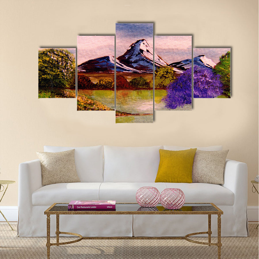 Nice Image of a watercolor original painting on Paper Multi Panel Canvas Wall Art