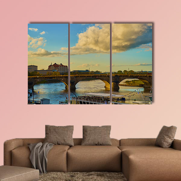 Landmarks of Saxony Germany, elegant baroque city Dresden, multi panel canvas wall art