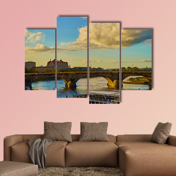 Landmarks of Saxony Germany, elegant baroque city Dresden, multi panel canvas wall art