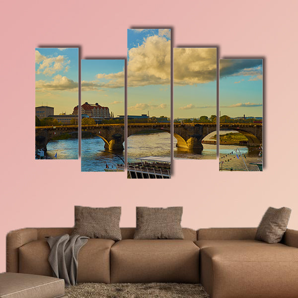 Landmarks of Saxony Germany, elegant baroque city Dresden, multi panel canvas wall art