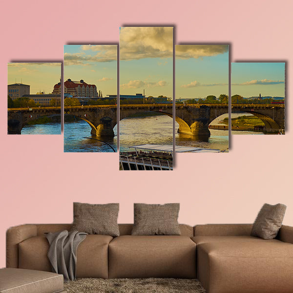 Landmarks of Saxony Germany, elegant baroque city Dresden, multi panel canvas wall art