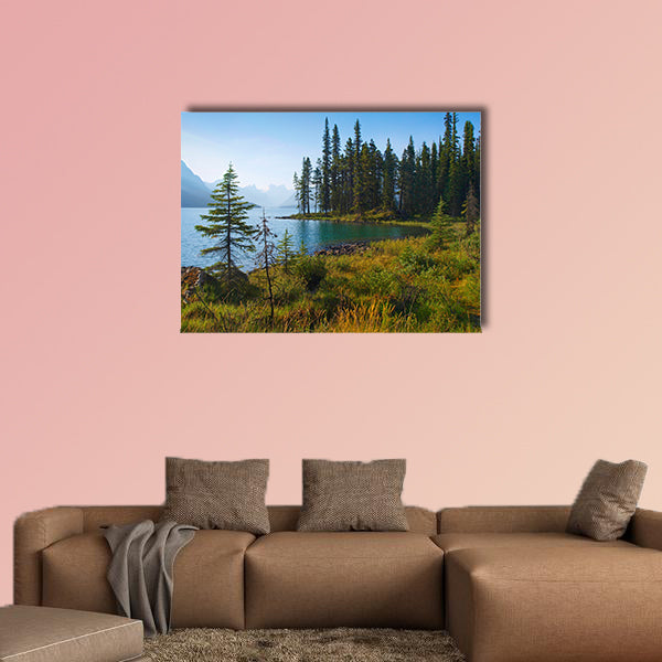 Beautiful morning mood by the lake as seen in the wilderness wall art