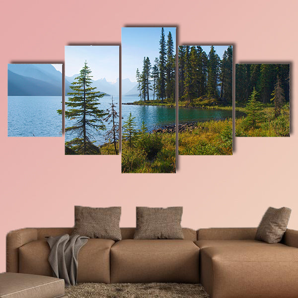 Beautiful morning mood by the lake as seen in the wilderness wall art