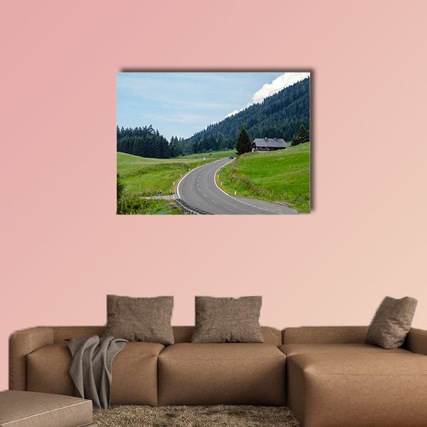 A picturesque asphalted mountain road through the Alps. Austria wall art