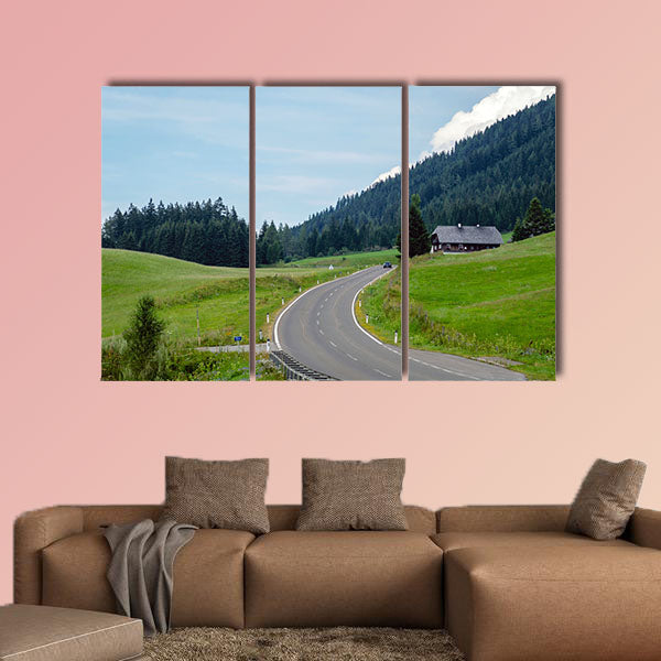 A picturesque asphalted mountain road through the Alps. Austria wall art