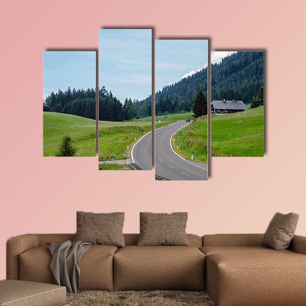 A picturesque asphalted mountain road through the Alps. Austria wall art