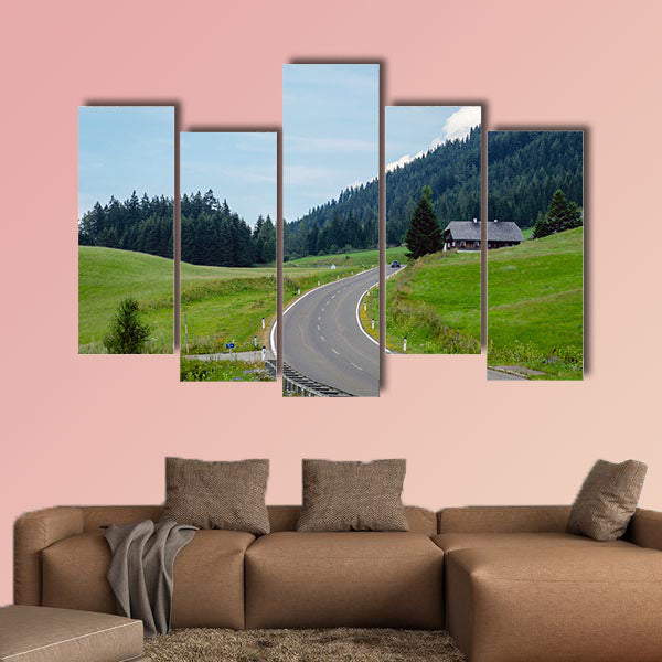 A picturesque asphalted mountain road through the Alps. Austria wall art