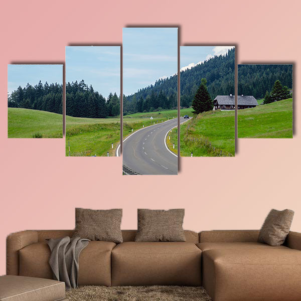 A picturesque asphalted mountain road through the Alps. Austria wall art