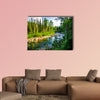 Warm Sunny summer day pure mountain river Multi panel canvas wall art