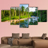 Warm Sunny summer day pure mountain river Multi panel canvas wall art