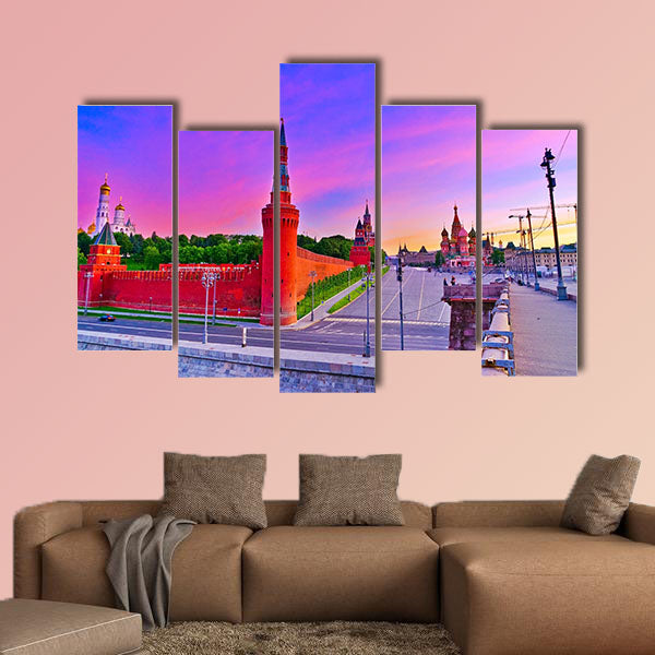 View of Kremlin along the Moscow River at dawn in Moscow, Russia wall art