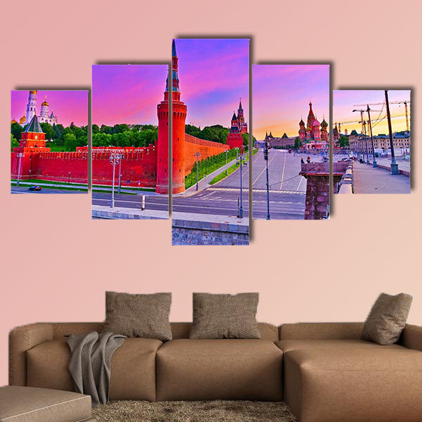 View of Kremlin along the Moscow River at dawn in Moscow, Russia wall art