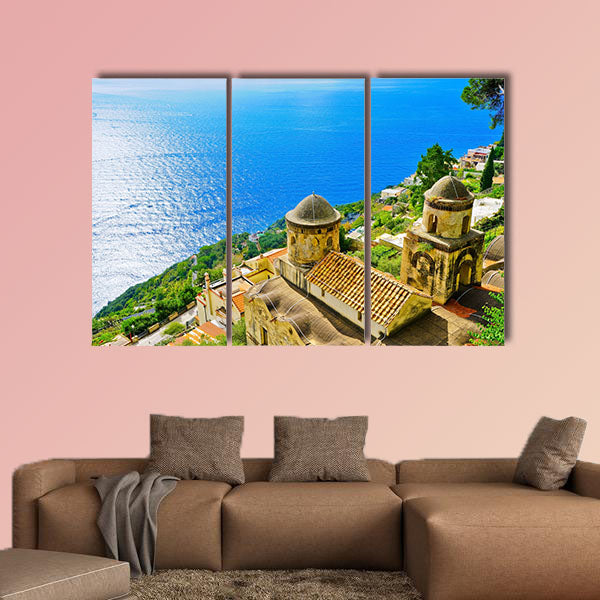 View of the Amalfi Coast from Ravello village in Italy on a sunny wall art