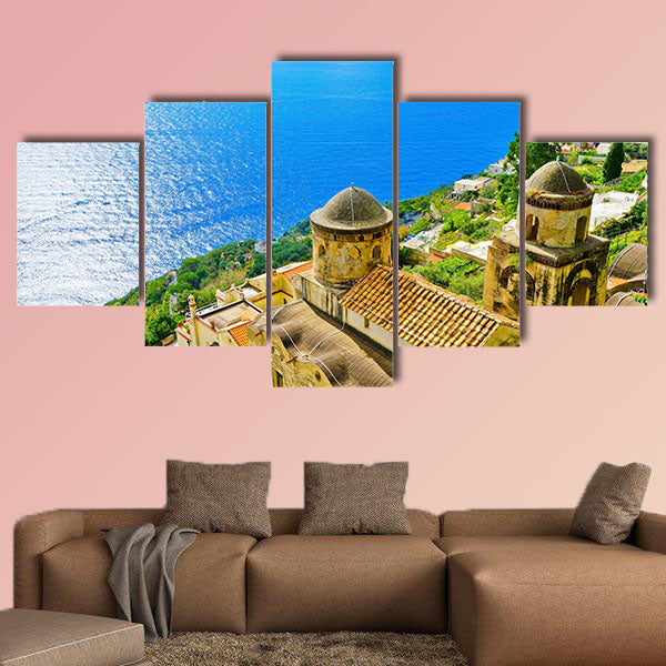 View of the Amalfi Coast from Ravello village in Italy on a sunny wall art
