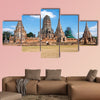 View of ruins of the old city of Ayutthaya, Thailand Multi panel canvas wall art