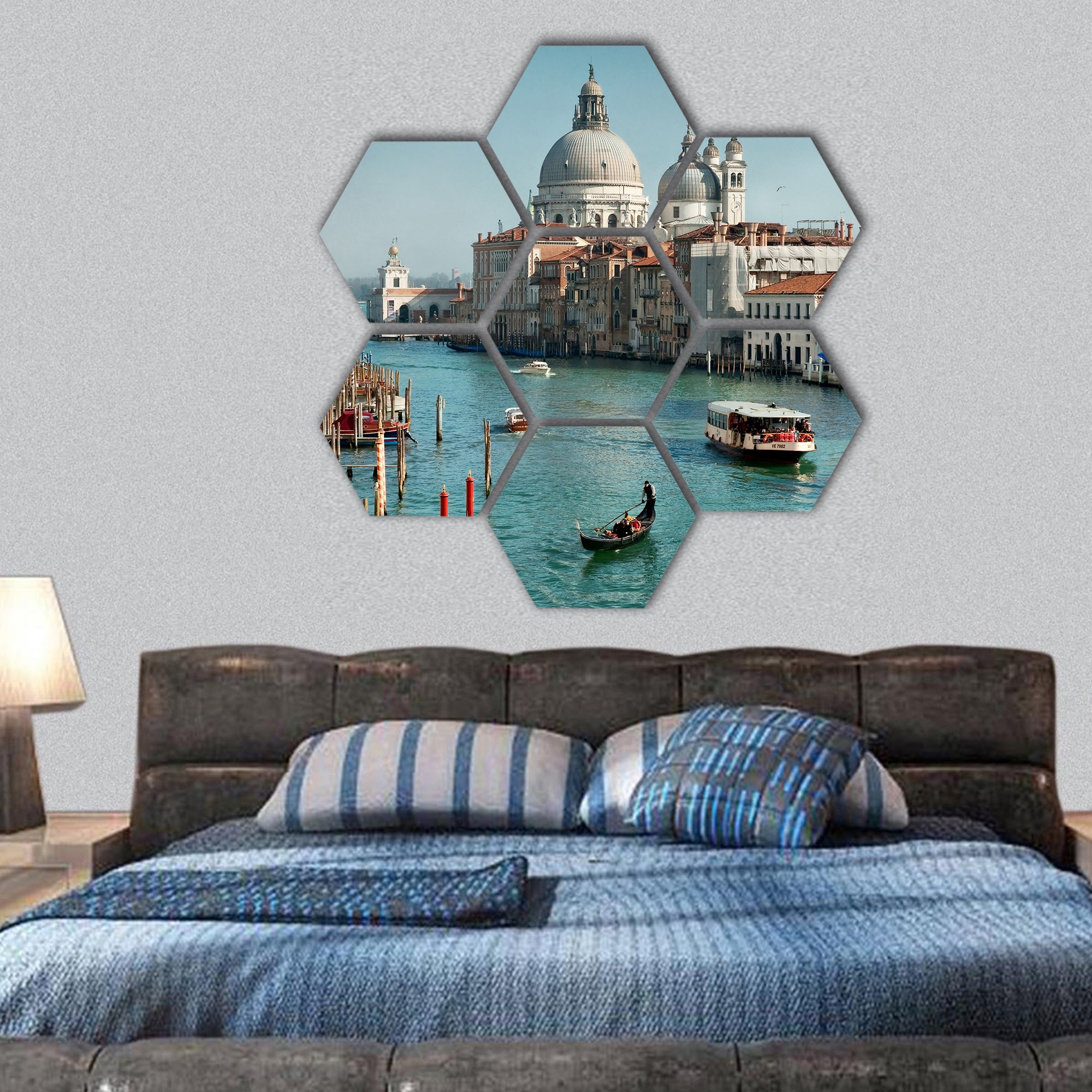 Venice hexagonal canvas wall art