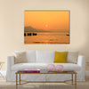 Sunset In beach, Multi Panel Canvas Wall Art