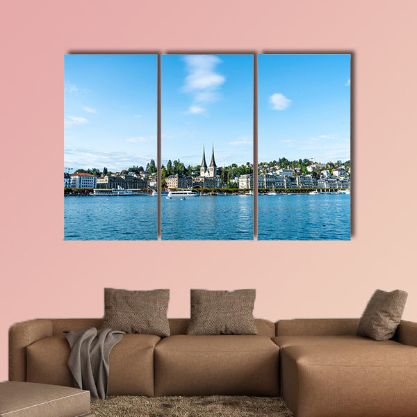 Cityscape of Lucerne, Luzern, in Switzerland multi panel canvas wall art