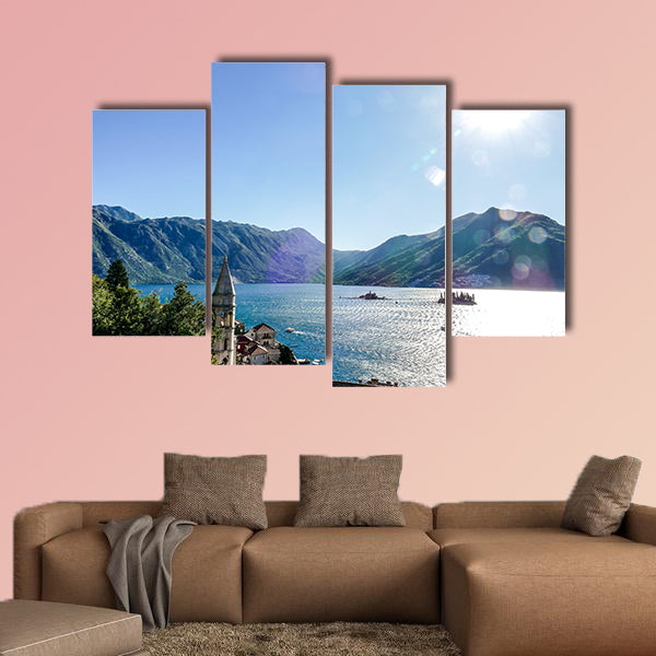 Lake in mountains, beautiful photo multi panel canvas wall art