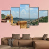 The Amber Fort overlooking the town of Amer multi panel canvas wall art