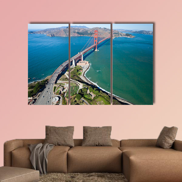 The Golden Gate Bridge in San Francisco bay Multi panel canvas wall art