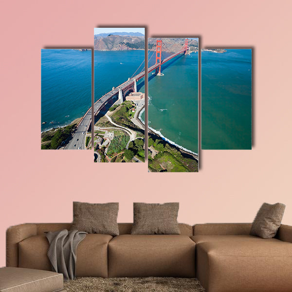 The Golden Gate Bridge in San Francisco bay Multi panel canvas wall art