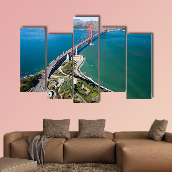 The Golden Gate Bridge in San Francisco bay Multi panel canvas wall art