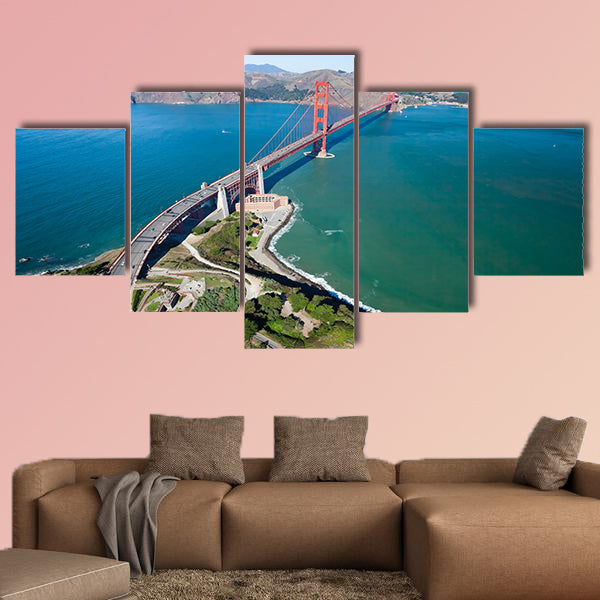 The Golden Gate Bridge in San Francisco bay Multi panel canvas wall art
