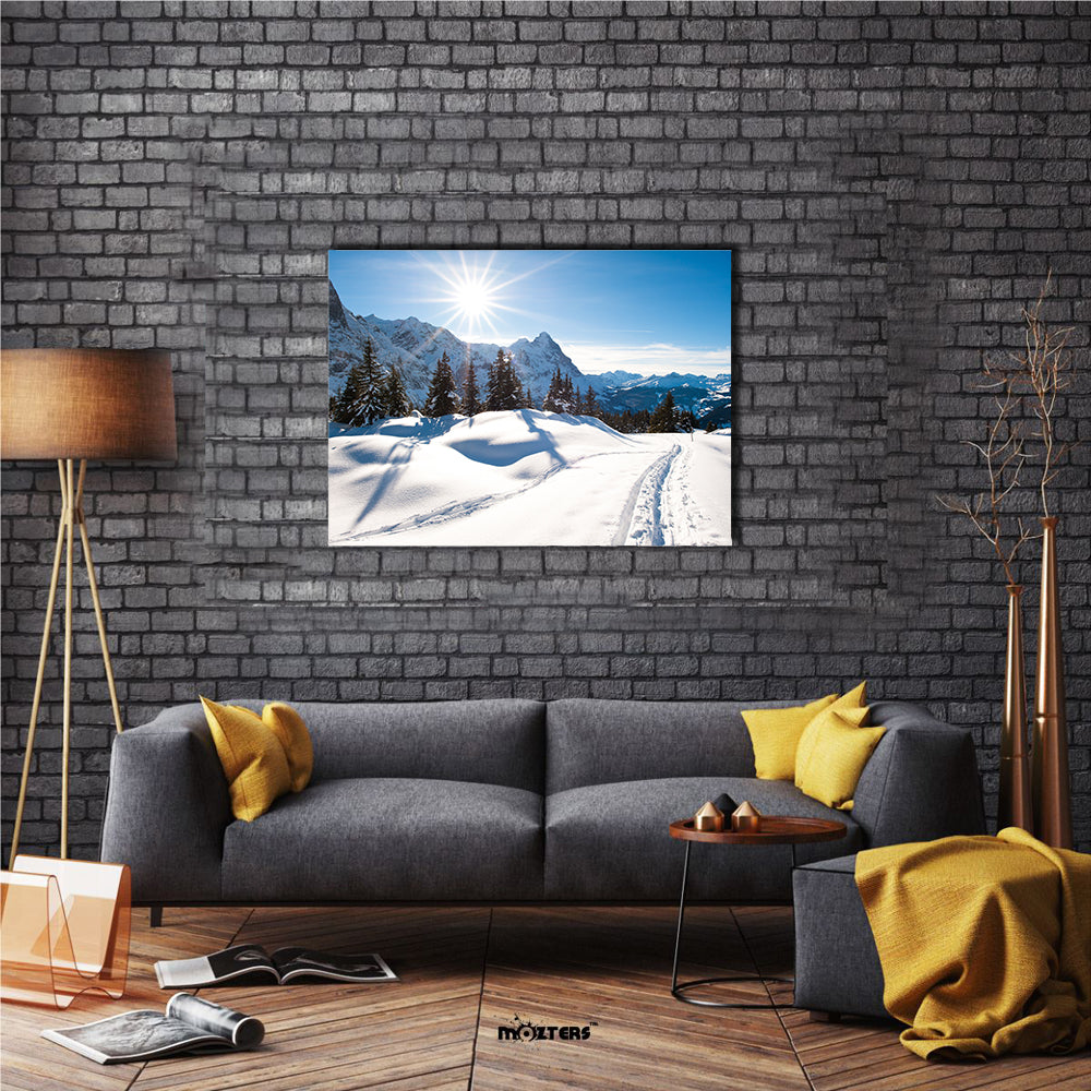The Grindelward, Switzerland In The Winter, Multi Panel Canvas Wall Art