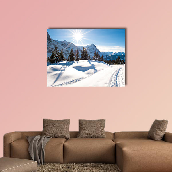  Panoramic scenery above Grindelwald, Switzerland in winter wall art