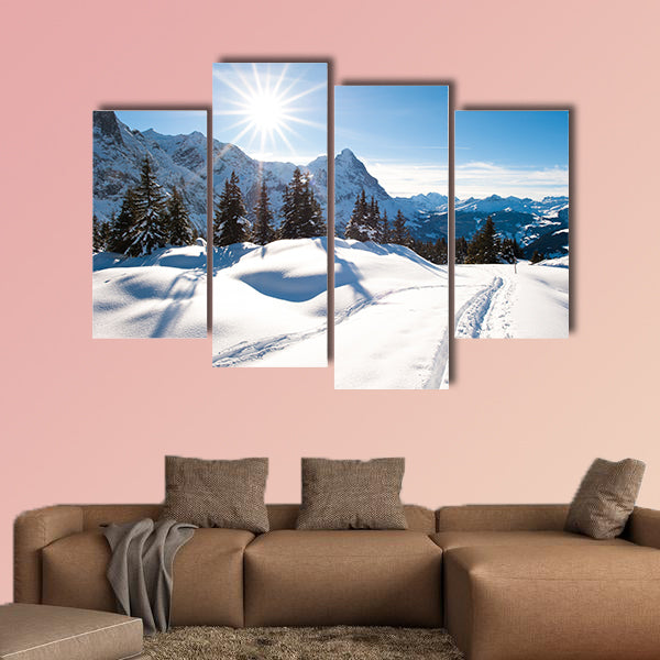  Panoramic scenery above Grindelwald, Switzerland in winter wall art