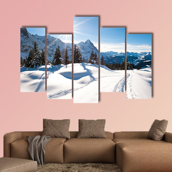  Panoramic scenery above Grindelwald, Switzerland in winter wall art