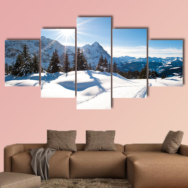  Panoramic scenery above Grindelwald, Switzerland in winter wall art