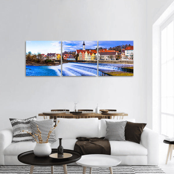 Beautiful Landsberg am Lech village, Bavaria, Germany panoramic canvas wall art
