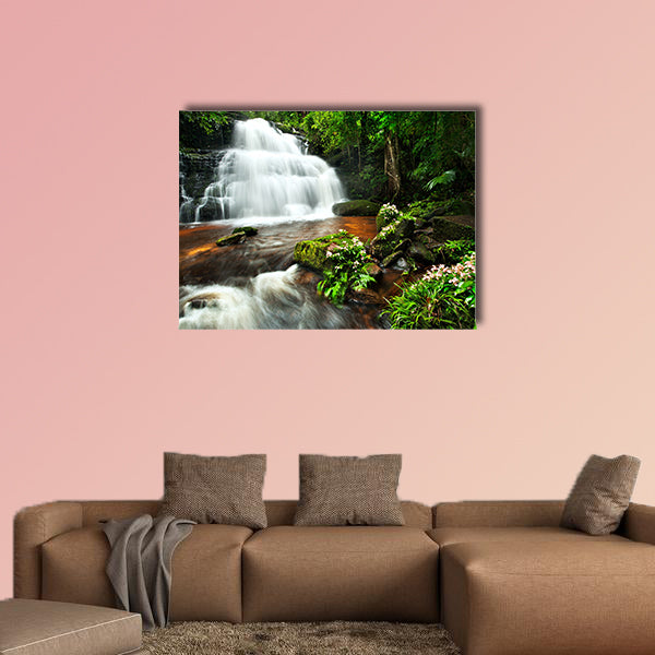 Waterfall in Thai national park multi panel canvas wall art