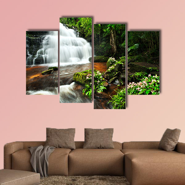 Waterfall in Thai national park multi panel canvas wall art