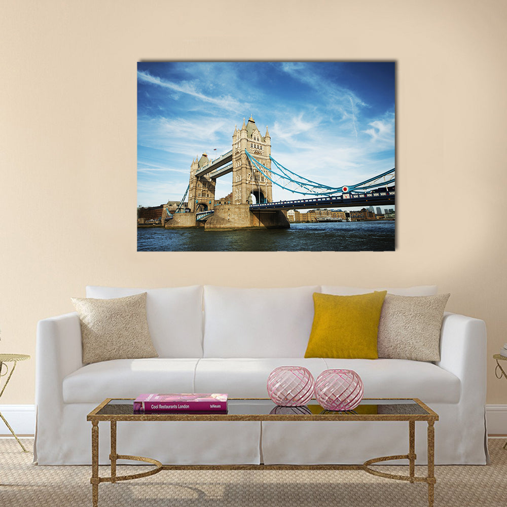 Tower bridge of London on sunny day Multi panel canvas wall art