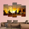 Sunset Australian outback kangaroo series Multi panel canvas wall art