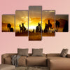 Sunset Australian outback kangaroo series Multi panel canvas wall art