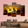 Sunset Australian outback kangaroo series multi panel canvas wall art