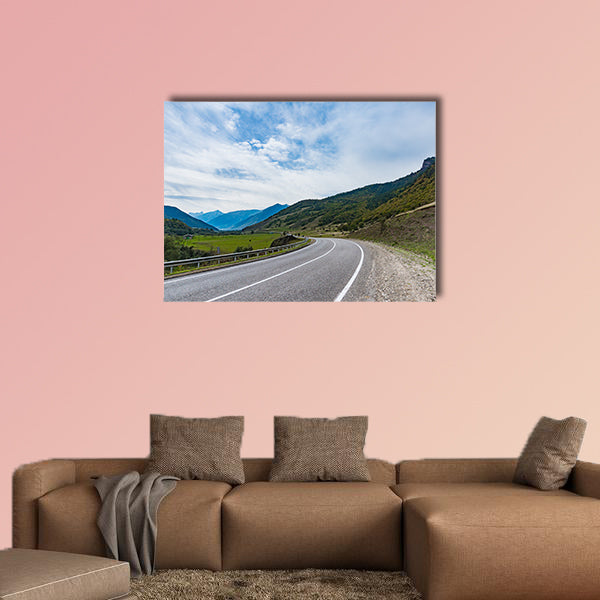 Mountain road at sunset, multi panel canvas wall art