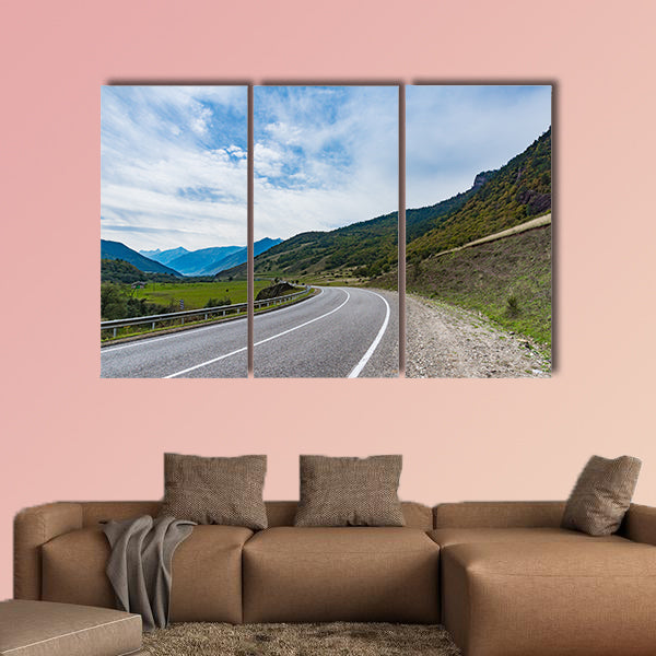 Mountain road at sunset, multi panel canvas wall art