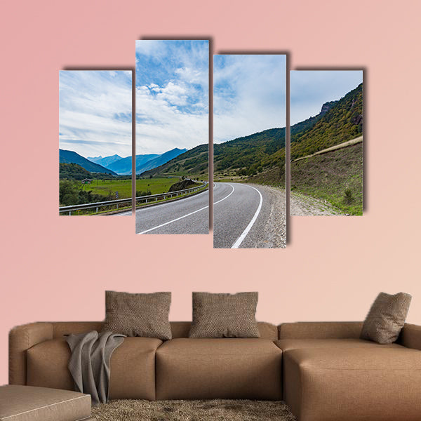 Mountain road at sunset, multi panel canvas wall art