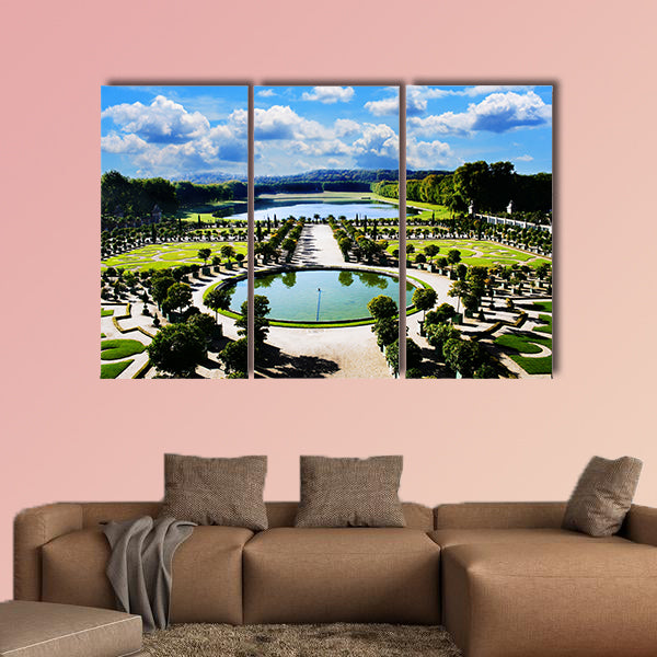 Versailles, royal garden in Paris Multi panel canvas wall art